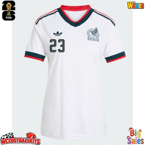 Mexico Jesus Gallardo #23 Replica Away Stadium Shirt for Women World Cup 2026 Short Sleeve